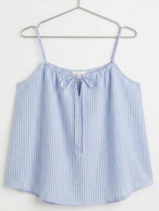 H&M Tops - H&M Blue and White Striped Spaghetti Adjustable Strap Camisole Loose-Fit Top XL